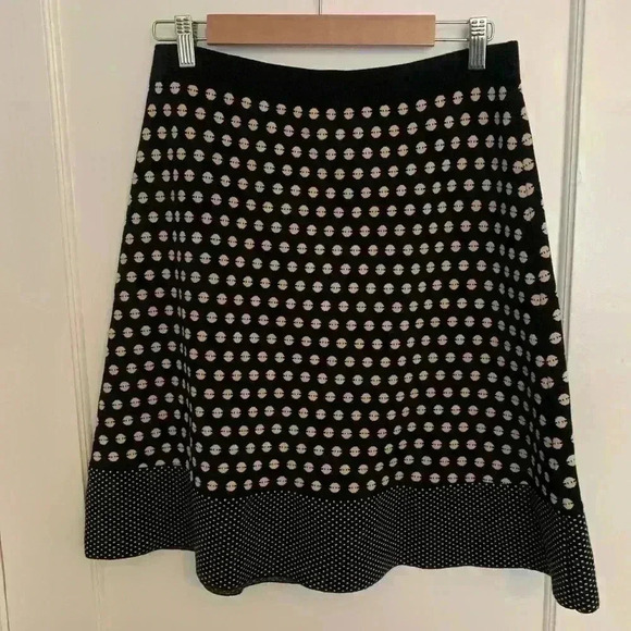 J. McLaughlin Stretch Knit Polka Dot A-Line Skirt, Womens Size Large - Picture 2 of 6